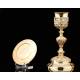 Important Bishop's Chalice in Solid Silver with Carved Decoration. France, XIX Century