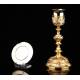 Antique French Solid Silver Chalice with Paten. France, 19th Century