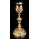 Antique French Solid Silver Chalice with Paten. France, 19th Century