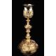 Antique French Solid Silver Chalice with Paten. France, 19th Century