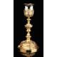 Antique French Solid Silver Chalice with Paten. France, 19th Century