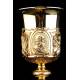 Antique French Solid Silver Chalice with Paten. France, 19th Century