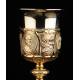 Antique French Solid Silver Chalice with Paten. France, 19th Century