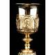Antique French Solid Silver Chalice with Paten. France, 19th Century