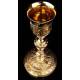 Antique French Solid Silver Chalice with Paten. France, 19th Century