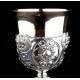 Beautiful Set of Chalice and Silver Paten with Contrasts. France, XIX Century