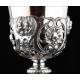 Beautiful Set of Chalice and Silver Paten with Contrasts. France, XIX Century