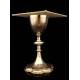 Beautiful Solid Silver Chalice and Paten Set with Embroidered Palia. France, XIX Century