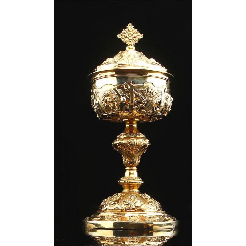 Antique Solid Silver Ciborium by Favier. Well Preserved. France, XIX Century