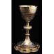 Fantastic Chalice and Paten Set in Solid Silver. France, XIX Century