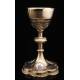 Fantastic Chalice and Paten Set in Solid Silver. France, XIX Century