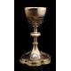 Fantastic Chalice and Paten Set in Solid Silver. France, XIX Century