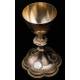 Fantastic Chalice and Paten Set in Solid Silver. France, XIX Century