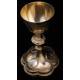 Fantastic Chalice and Paten Set in Solid Silver. France, XIX Century