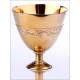 Fantastic Set of Chalice and Paten in Solid Silver Contrasted. France, XIX Century
