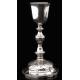 Antique Solid Silver Chalice and Paten Set. France, XIX Century