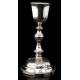 Antique Solid Silver Chalice and Paten Set. France, XIX Century