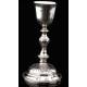 Antique Solid Silver Chalice and Paten Set. France, XIX Century