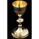 Beautiful Solid Silver Chalice and Paten Set. France, XIX Century