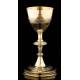 Beautiful Solid Silver Chalice and Paten Set. France, XIX Century