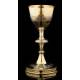 Beautiful Solid Silver Chalice and Paten Set. France, XIX Century