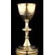 Beautiful Solid Silver Chalice and Paten Set. France, XIX Century