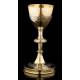 Beautiful Solid Silver Chalice and Paten Set. France, XIX Century