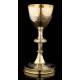 Beautiful Solid Silver Chalice and Paten Set. France, XIX Century