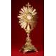 Solid Silver Monstrance, XIX Century. All parts of the Monstrance are in perfect condition. In Perfect Condition