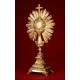 Solid Silver Monstrance, XIX Century. All parts of the Monstrance are in perfect condition. In Perfect Condition