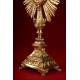 Solid Silver Monstrance, XIX Century. All parts of the Monstrance are in perfect condition. In Perfect Condition