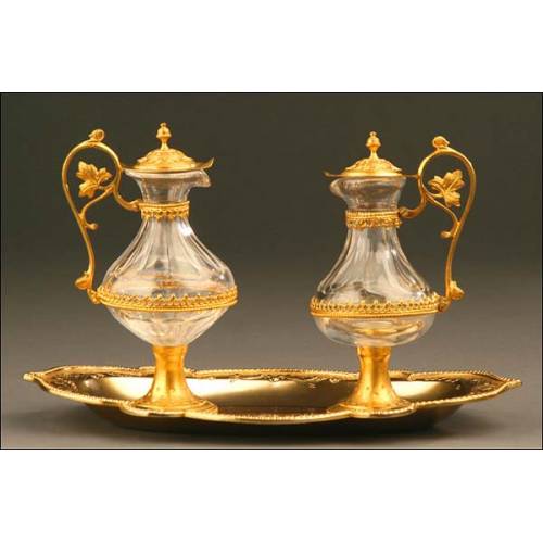 Pair of Vase, Gilded Bronze, France, S. XIX.