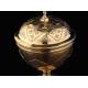 Elegant Solid Silver Contrasted Silver Ciborium, Hand Carved. France, XIX Century