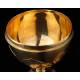 Elegant Solid Silver Contrasted Silver Ciborium, Hand Carved. France, XIX Century