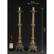 Large Spanish Bronze Candlesticks made in the 20th Century. Well Preserved