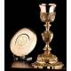 Impressive Solid Silver Bishop's Chalice with Paten. France, Circa 1870