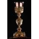 Impressive Solid Silver Bishop's Chalice with Paten. France, Circa 1870