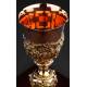 Impressive Solid Silver Bishop's Chalice with Paten. France, Circa 1870