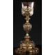 Impressive Solid Silver Bishop's Chalice with Paten. France, Circa 1870