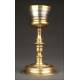 Antique Spanish Chalice made of Gilded Metal and Brass. Late XIX Century.