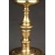 Antique Spanish Chalice made of Gilded Metal and Brass. Late XIX Century.