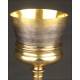 Antique Spanish Chalice made of Gilded Metal and Brass. Late XIX Century.