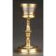 Antique Spanish Chalice made of Gilded Metal and Brass. Late XIX Century.