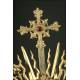 Large Gilded Brass Monstrance in Very Good Condition. First Quarter of XX Century