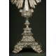 French Silver Monstrance, XIX Century.