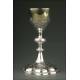 Set of French Chalice and Silver Paten, 1900. Contrasted and in its original case