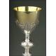 Set of French Chalice and Silver Paten, 1900. Contrasted and in its original case