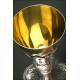 Set of French Chalice and Silver Paten, 1900. Contrasted and in its original case