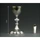 Set of French Chalice and Silver Paten, 1900. Contrasted and in its original case