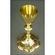 Antique French Chalice in Gilded Silver. XIX Century. Contrasted in all its parts.